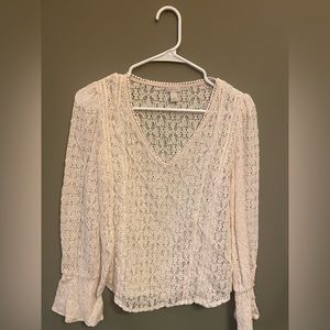 Cream Lace Top